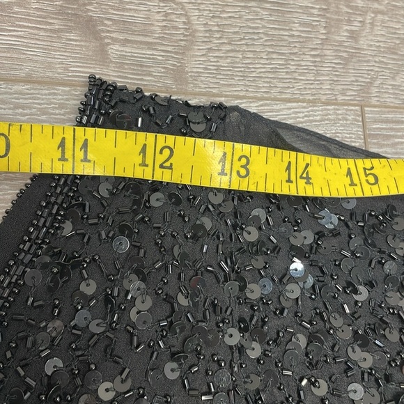 NWT Adrianna Papell Silk V-neck Sequin Flutter Sleeve Evening Dazzling Winds L - Picture 5 of 14